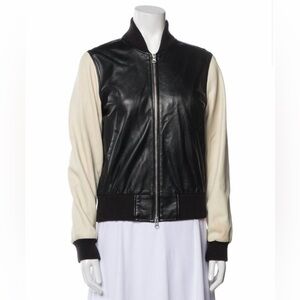 Roots Leather Bomber Jacket